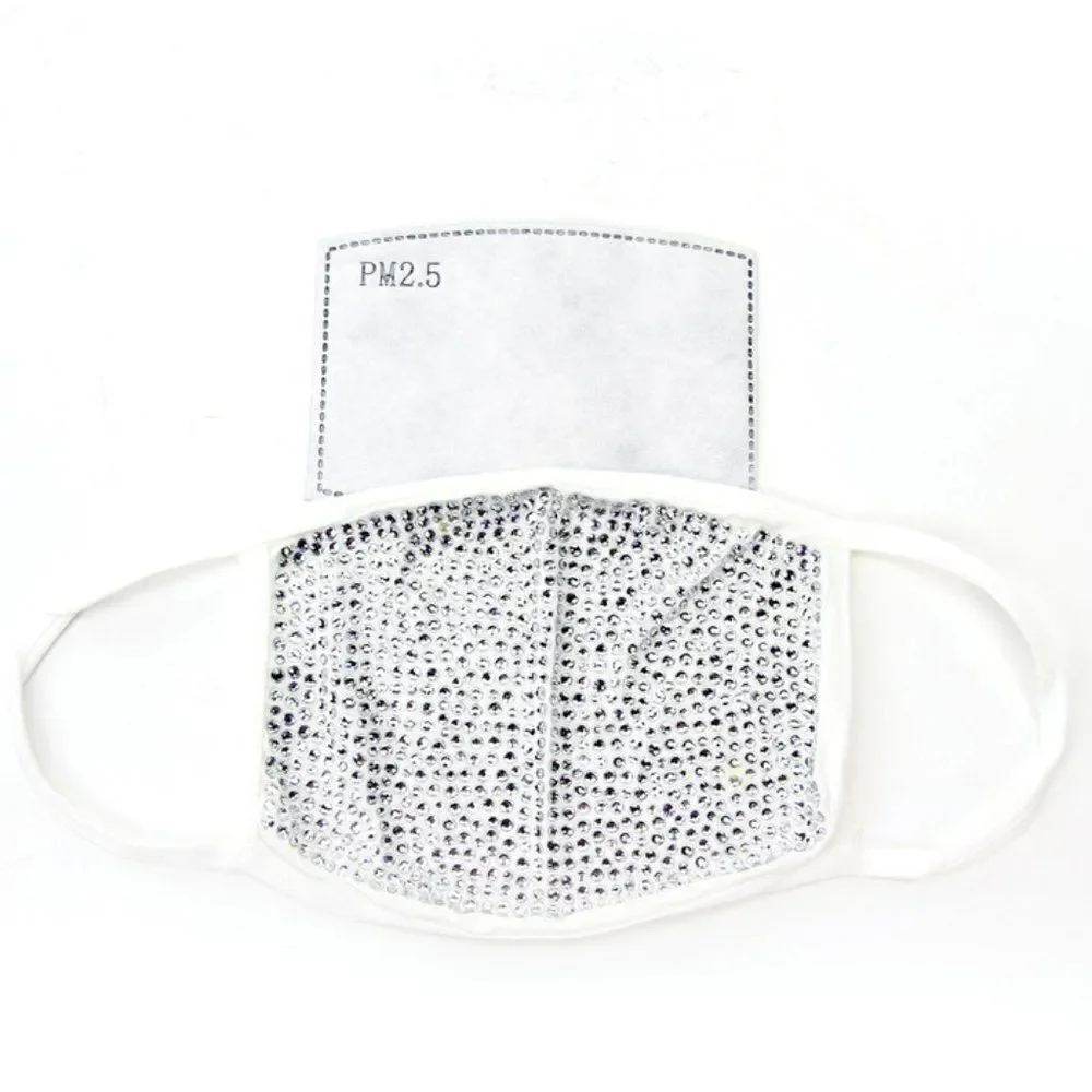 Rhinestone Face Mask In Polyester Material - HOST PICK!!!